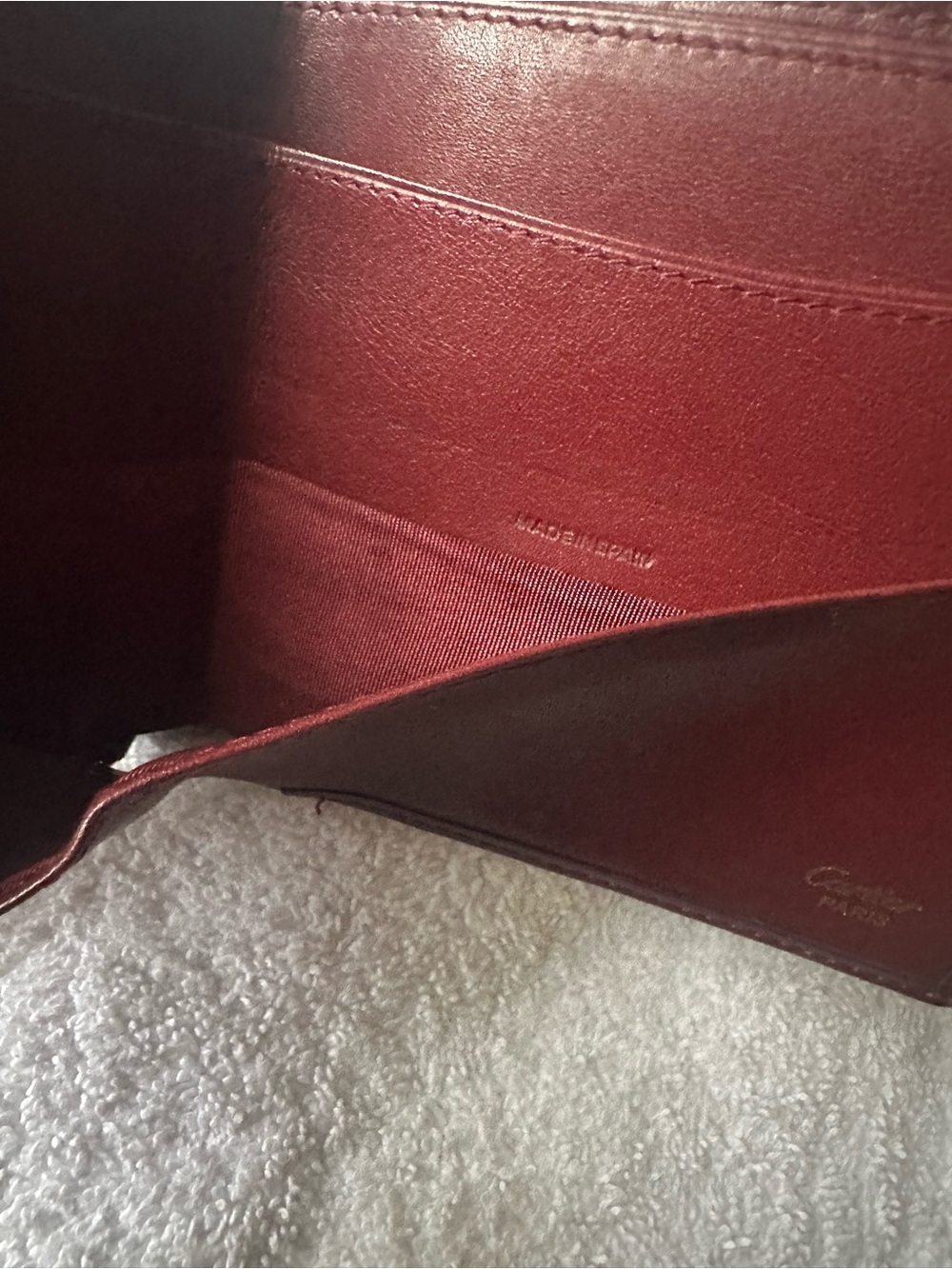 Vintage Cartier Must de Cartier Burgundy Leather Bi-fold Wallet Full Set - Picture 8 of 10